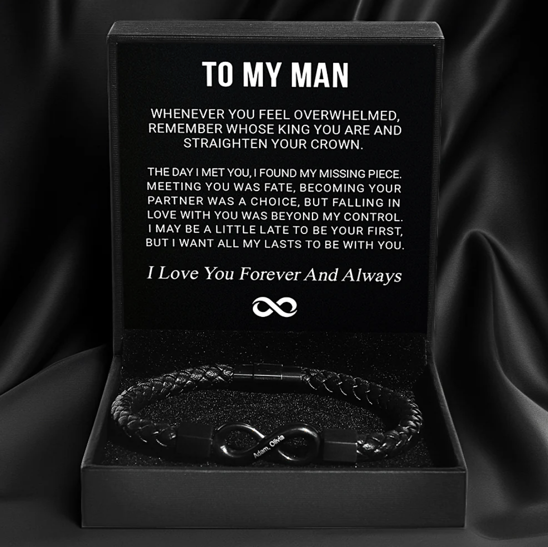 Diercks™ - "To My Man" Infintity Personalized Bracelet